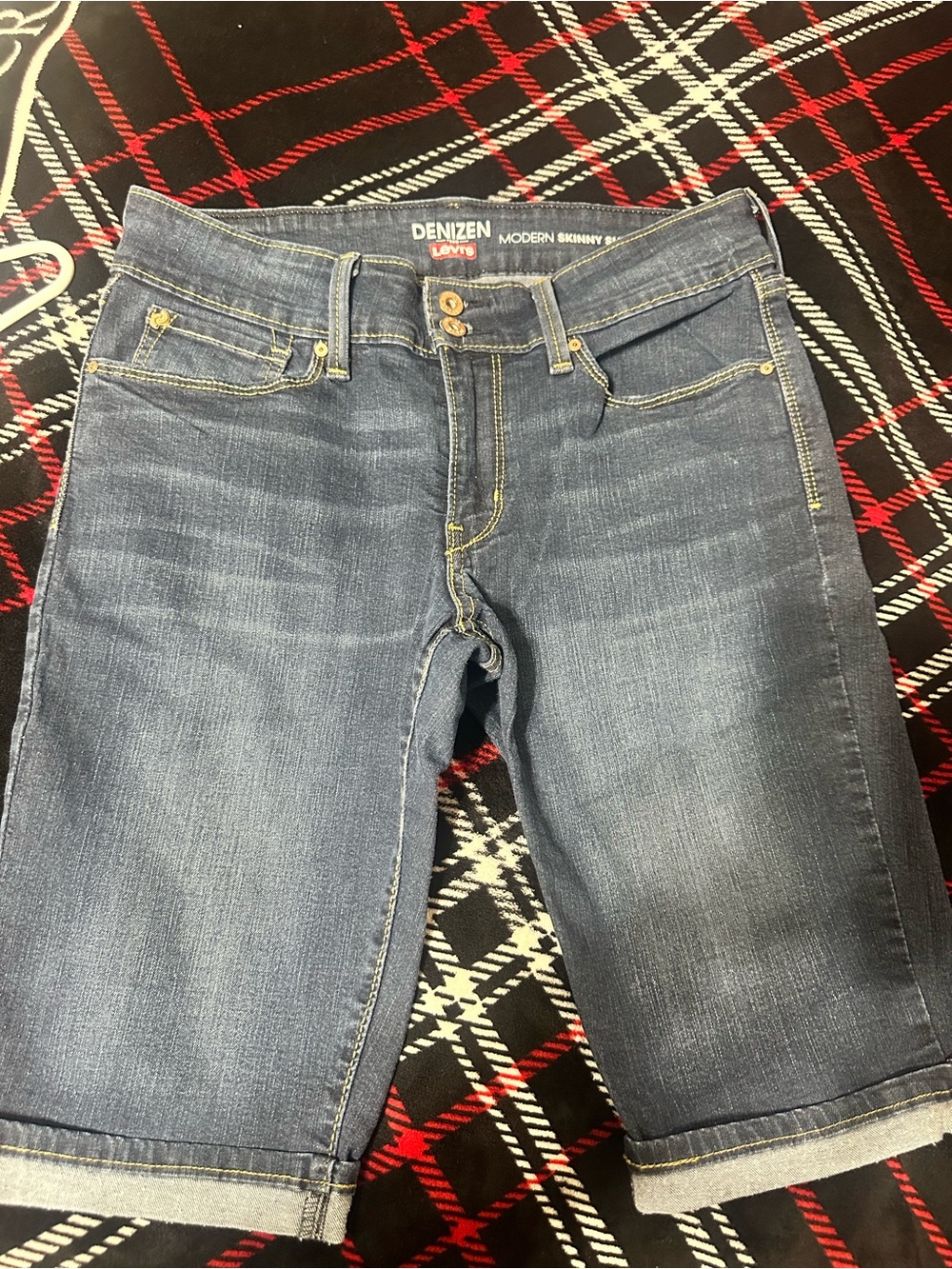 Denizen from Levi's Mid-Blue Modern Skinny Denim Bermuda Shorts
